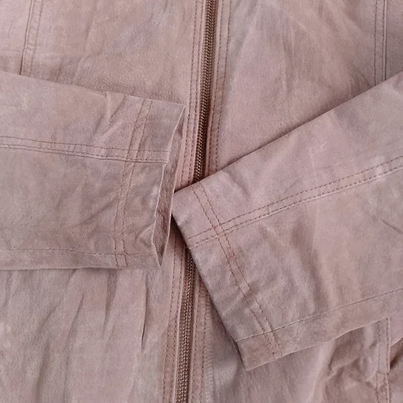 Suede Zip-Front Jacket in Tan Cleo Leather - Picture 7 of 10